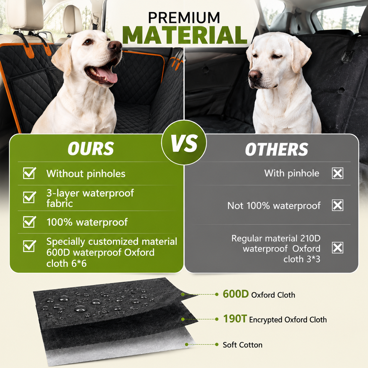 Waterproof Dog Car Seat Cover